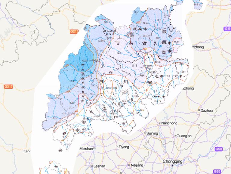 中国汶川灾区年低温日数在线地图