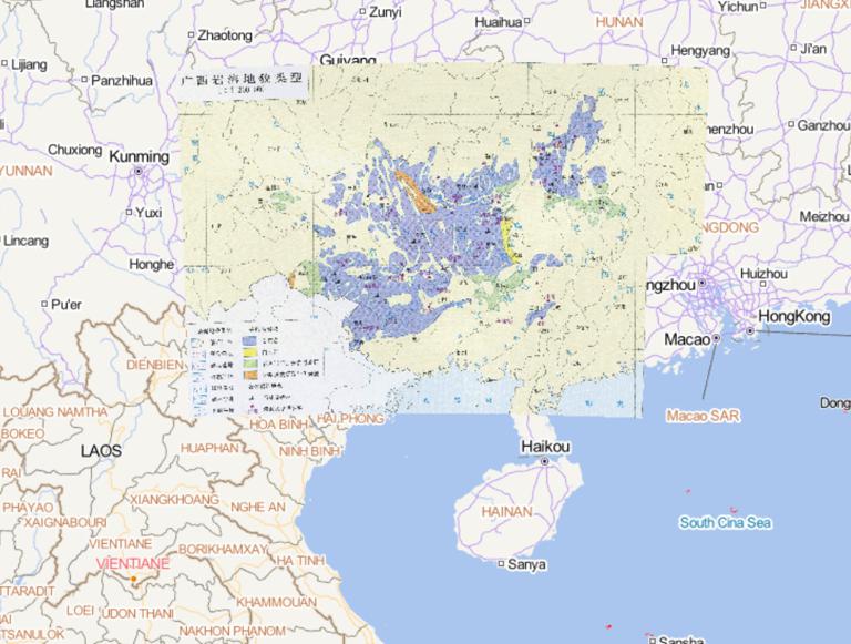 中国广西岩溶地貌类型在线地图
