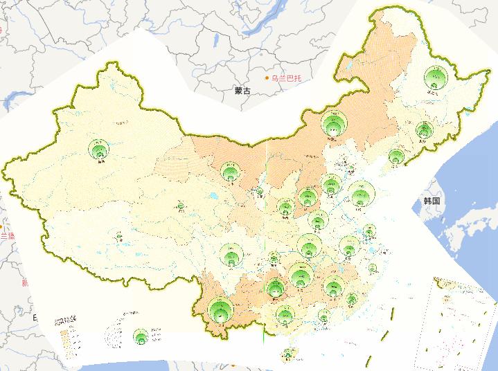 2010年中国农作物受灾面积和绝收面积在线地图