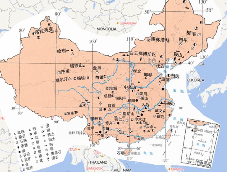 中国主要非能源矿产分布在线地图
