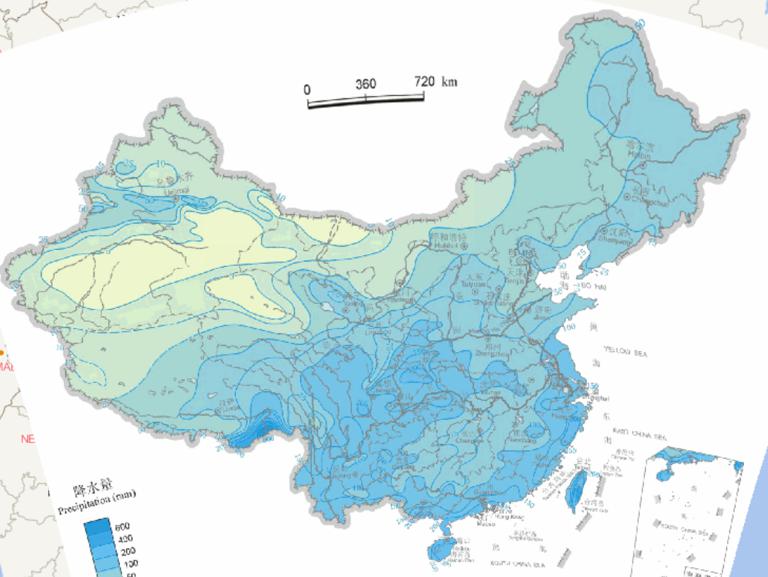 中国多年平均月降水量（9月份）在线地图