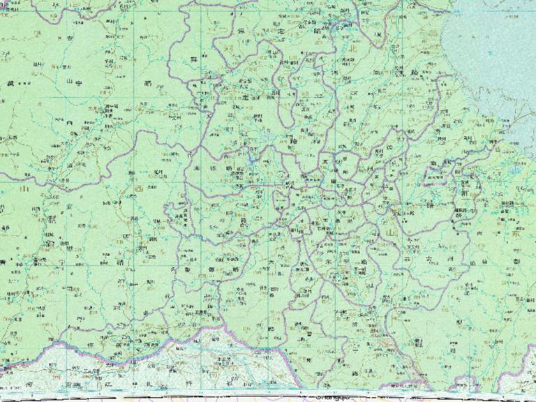 中国元朝时期中书省南部的历史地图