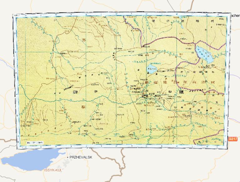 中国清朝时期新疆伊犁地区历史地图