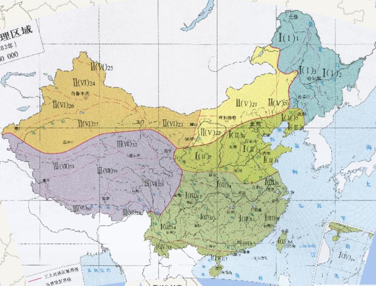 中国自然地理区域（赵松乔1983年）在线地图