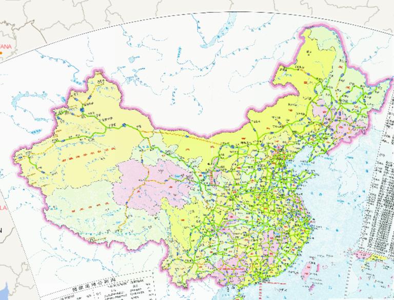 中国高速公路网线路在线地图（1:1540万）