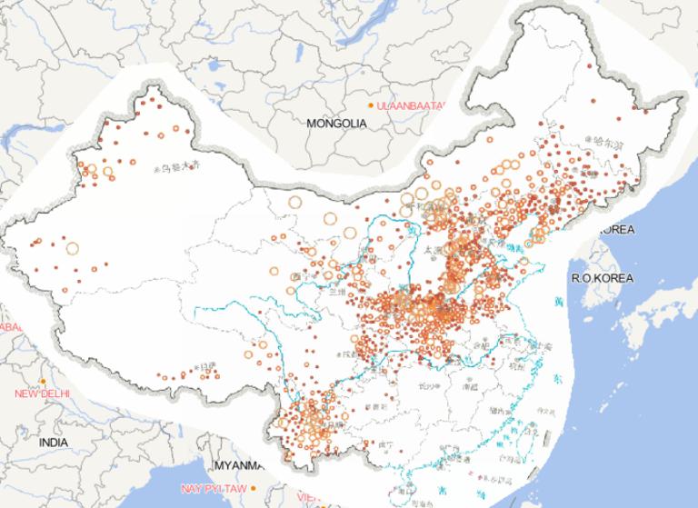 2014年全国干旱灾害发生频次分布在线地图
