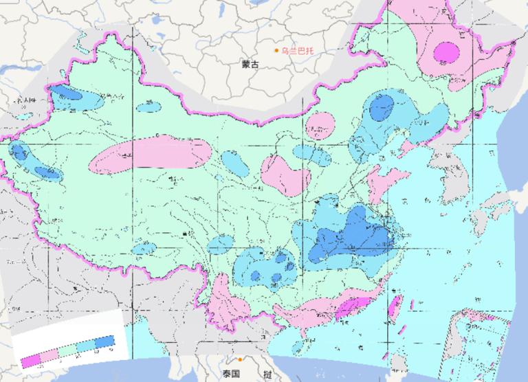 1954年中国典型洪涝年降水量距平百分率在线地图