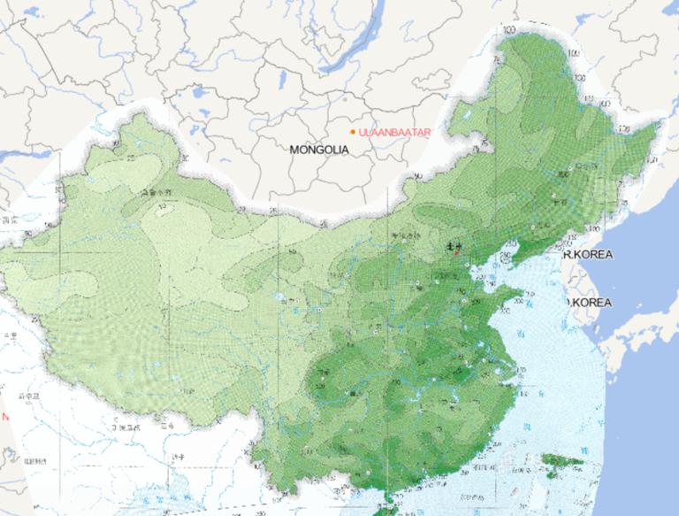 中国七月日降水量极值分布在线地图