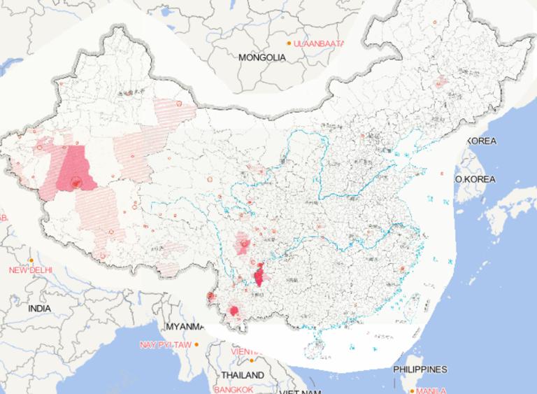 2014年中国地震震中及灾害分布在线地图