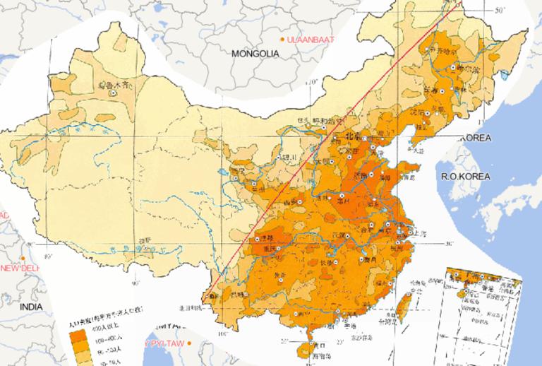 中国人口密度在线地图