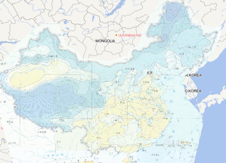 中国四月日最低气温极值分布在线地图