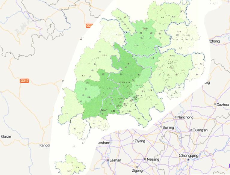 中国汶川灾区死亡和失踪人口分布在线地图