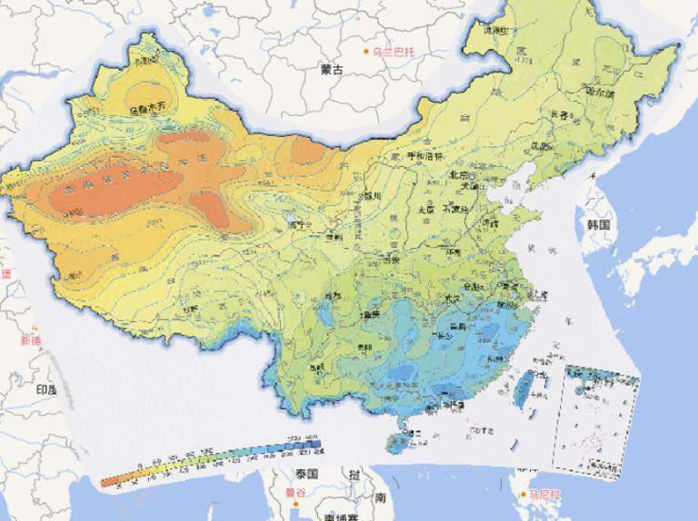 中国年降水量在线地图
