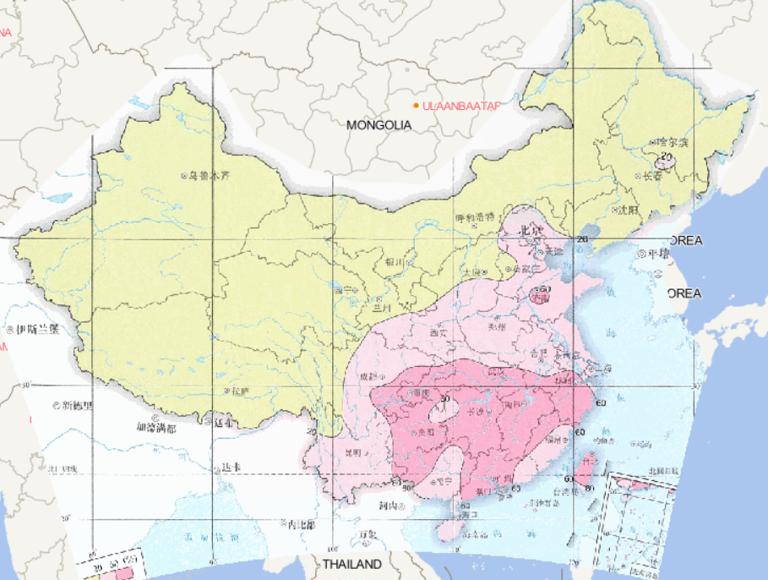 1992-2015年中国秋季酸雨频率在线地图