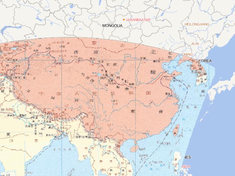 399-413年中国东晋时期法显西行在线历史地图