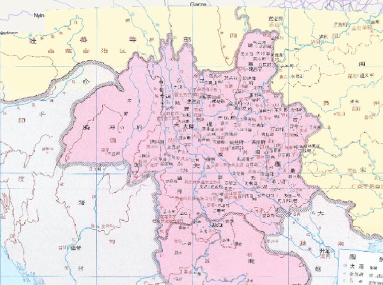 中国1150-1250年大理、景昽的在线历史地图