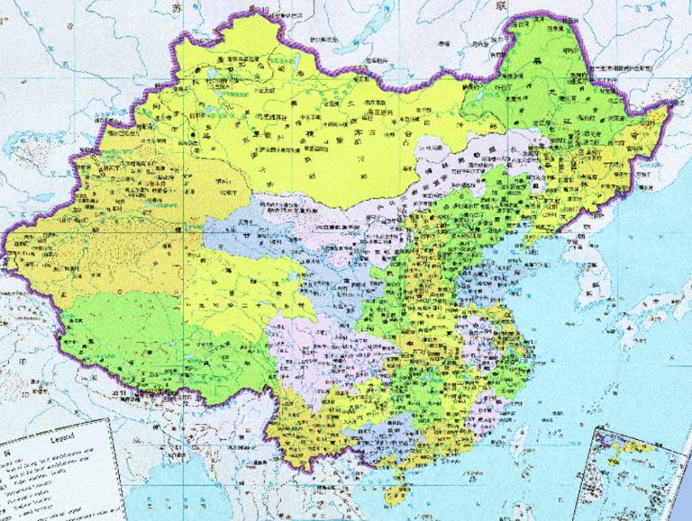 中国清朝时期历史全图（光绪三十四年1908年）