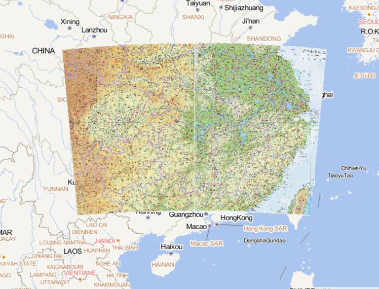 中国华中地区东部在线地图