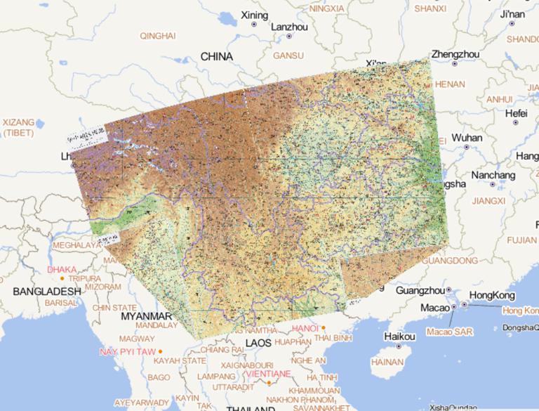 中国华中地区西部在线地图