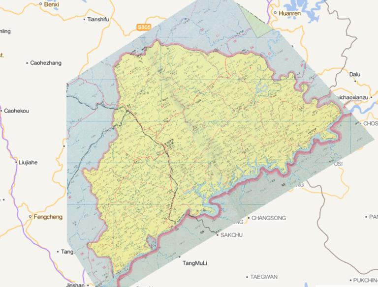 辽宁省丹东市宽甸满族自治县1995年地图