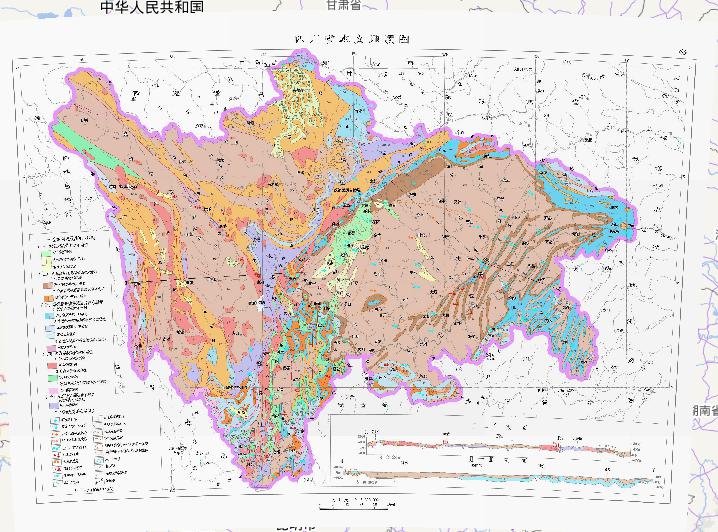 中国四川省水文地质地图