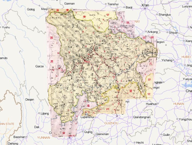 1933年中国民国时期四川省在线地图