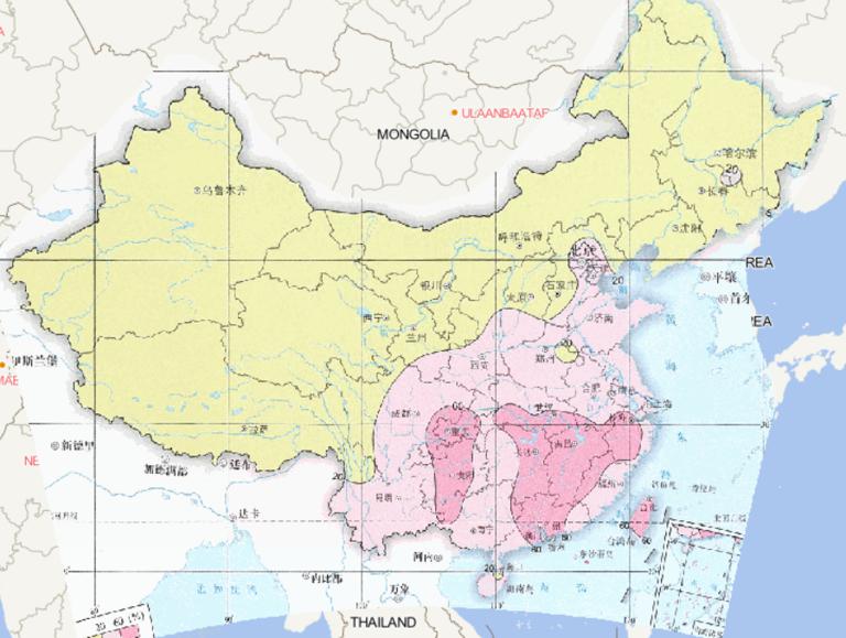 1992-2015年中国夏季酸雨频率在线地图