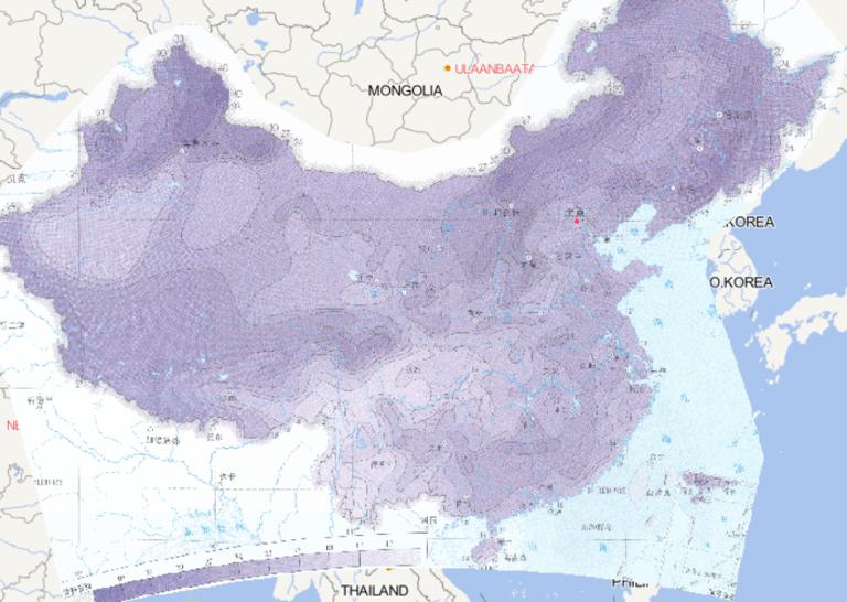 中国连续降温100年一遇阈值分布在线地图
