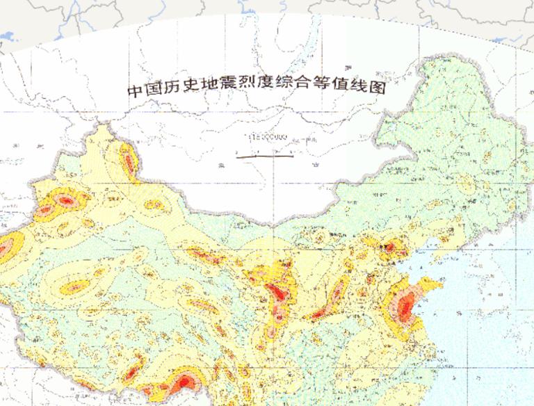 中国历史地震烈度综合等值线在线地图