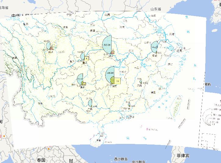 2010年6月6日-10日中国南方洪涝灾害受灾人口在线地图