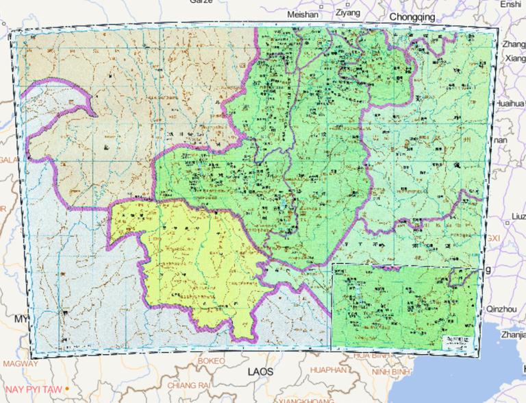 中国唐朝时期剑南道南部历史地图