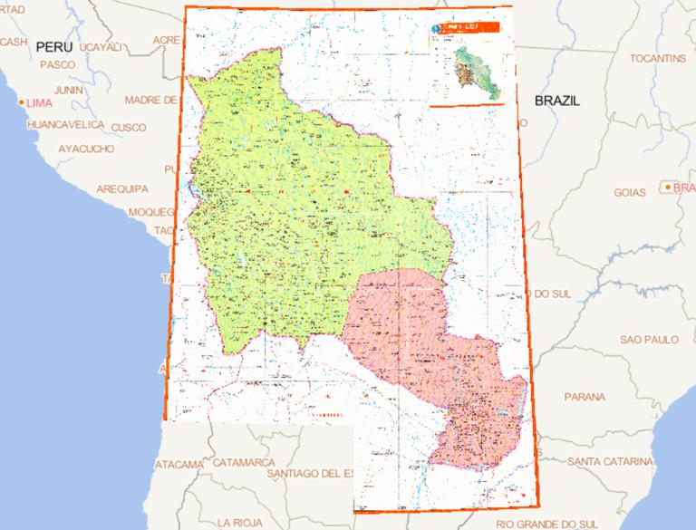 玻利维亚、巴拉圭在线地图