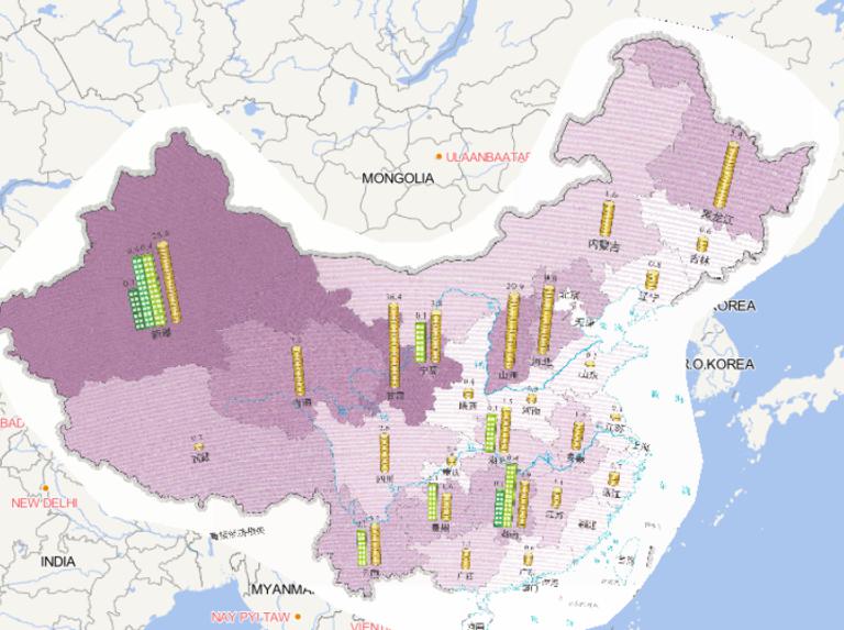 2014年中国低温冷冻和雪灾房屋倒损和经济损失情况在线地图