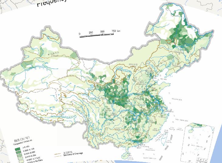 中国历史水灾频次历史地图（1912年至1949年）