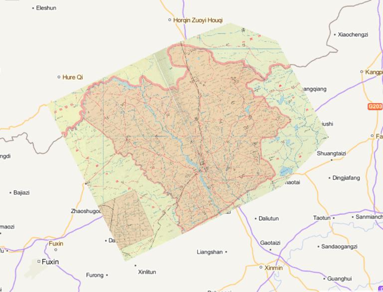 辽宁省阜新市彰武县1995年地图