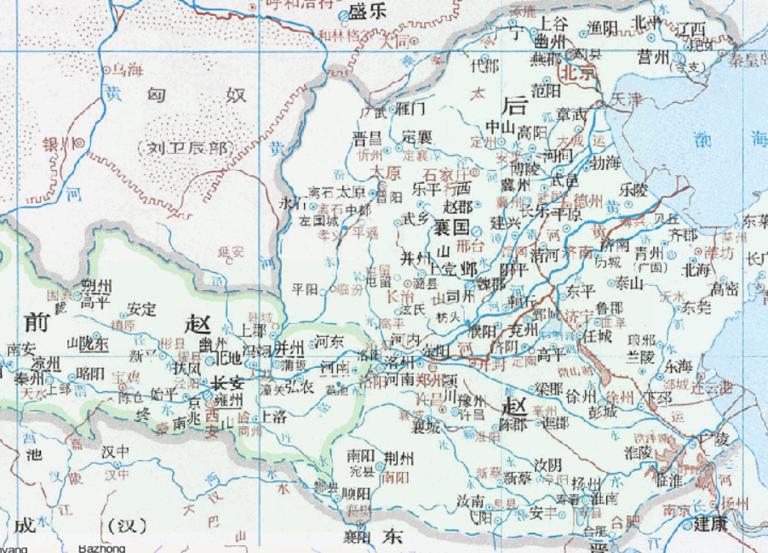 中国东晋十六国时期前赵（325年）后赵（345年）在线历史地图
