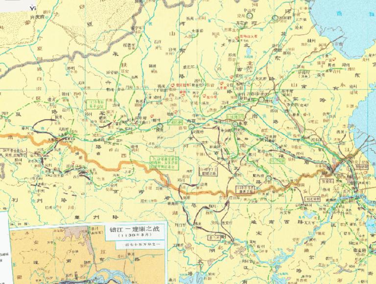 中国1128-1140年南宋初年与金战争的在线历史地图