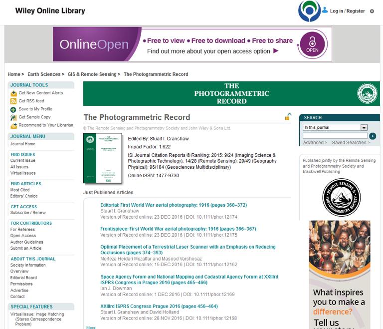 摄影测量记录杂志