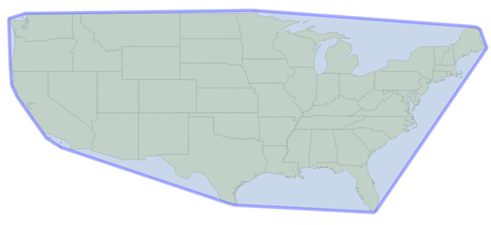 保存所有几何体的凸壳从一个输入层到输出层