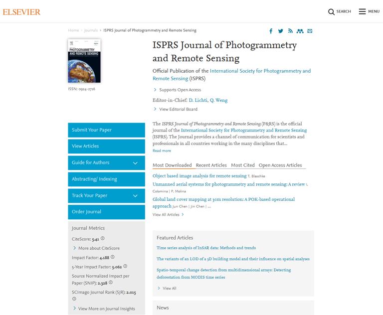 摄影测量学与遥感学报(P&RS)