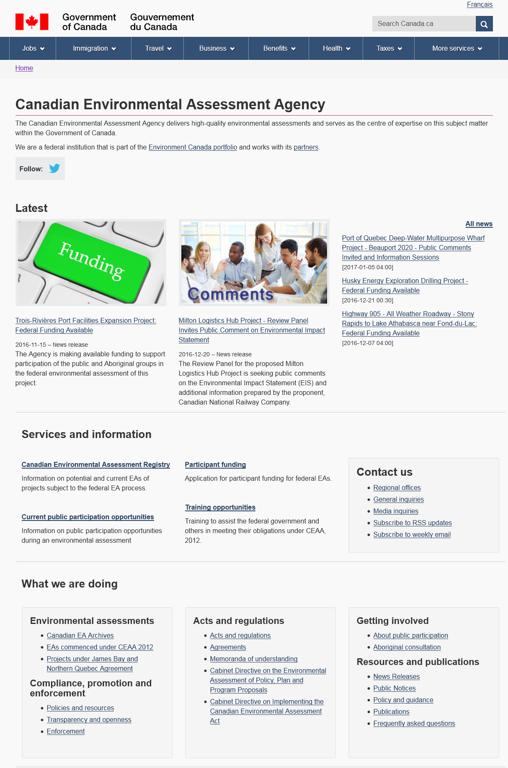 加拿大环境评价署数据