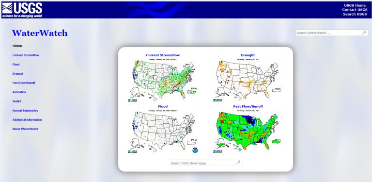 水资源情况观测（美国地质勘探局）