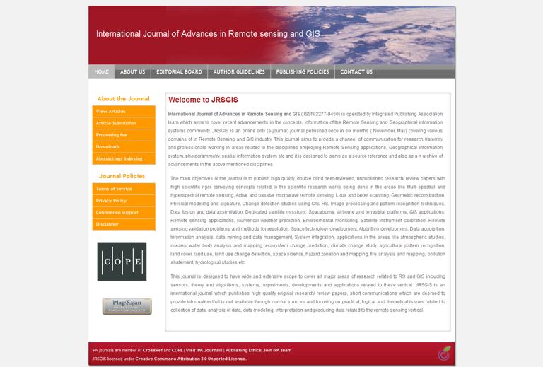 国际遥感和地理信息系统进展杂志