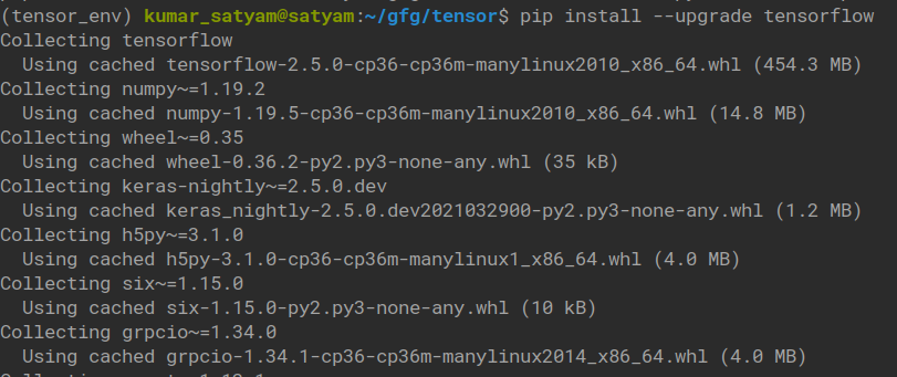 在Linux上安装Tensorflow