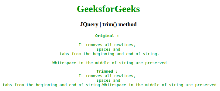 JQuery trim()方法
