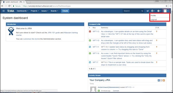 JIRA 仪表盘