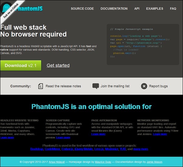 PhantomJS 示例