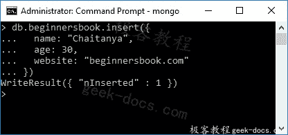 MongoDB 创建集合