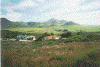 Photograph of the western edge of the Santa Lucia Range taken from a point southeast of Morro Bay.