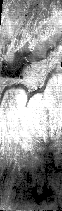 B/W TIMS night thermal IR overflight image of Death Valley, August 17 1982 - Band 6.